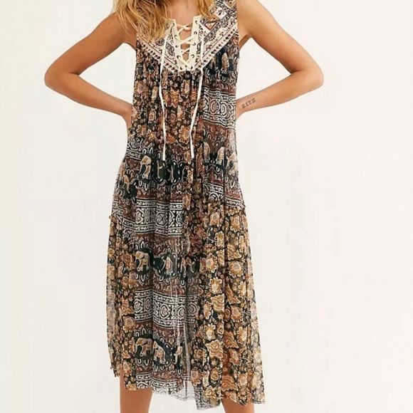 Free People Bohemian Elephant Print Tunic - Picture 3 of 8